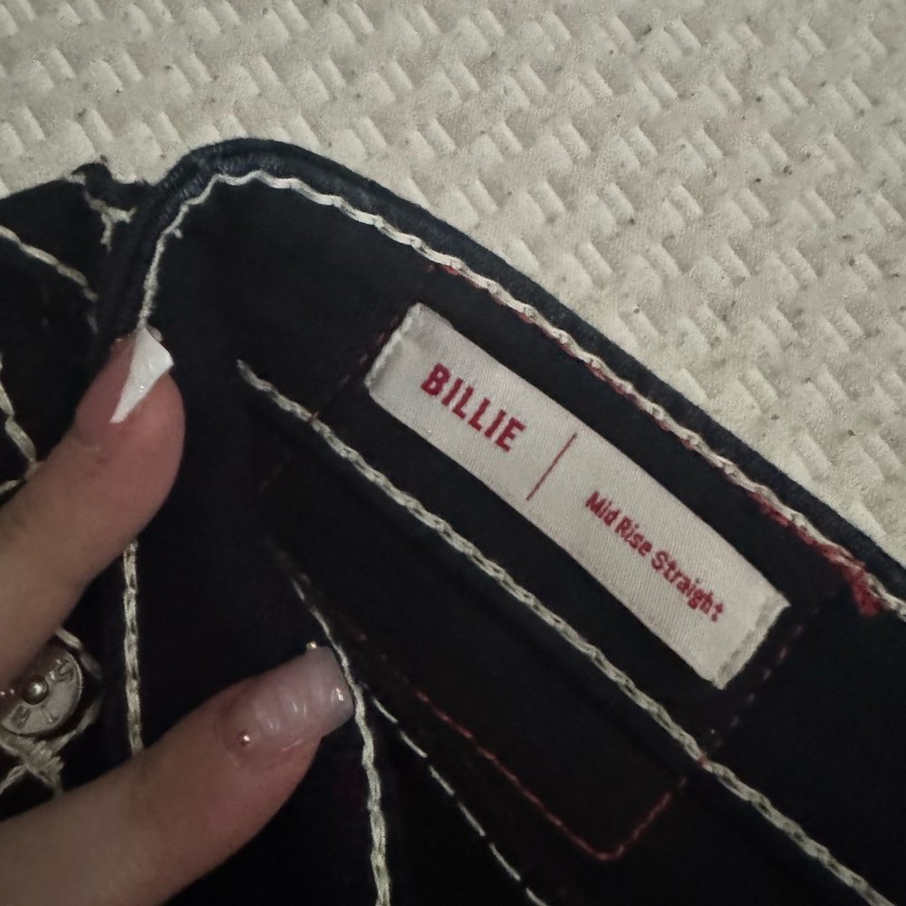 True Religion Black Jeans with White Stitching